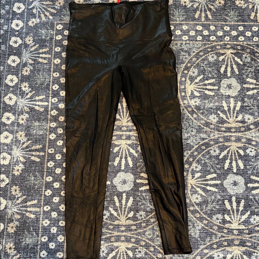 SPANX Black Faux Leather Leggings